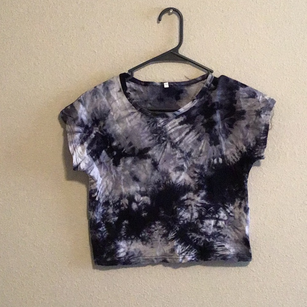 Blue tie dye crop top